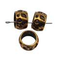 Antique Gold Irregular Pattern Extra Large Hole Metal Bead view 4