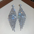 Beaded Diamond Fringe Earrings in Three Color Options view 8