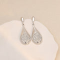 Rose Enamel Teardrop Long Dangle Stud Earrings in Three Colors view 4