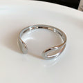 Open Metal Cuff Bracelets Teardrop Plain Wood Grain Five view 6