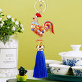 Jeweled Rooster Keychains with Six Color Tassel Options view 11