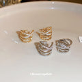 Layered Crystal Ear Cuff Clip Earrings For Women Jewelry view 2