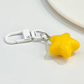 Puffy Five Point Star Resin Keychain With Lobster Clasp And Split Ring view 3