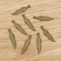 Curved Feather Charms in Antique Bronze and Silver view 6
