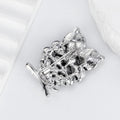 Owl Crystal Two Designs Metal Brooch Pin for Jackets and Lapels view 3