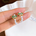 Floral Pearl Earrings and Ear Cuff in Three Coordinated Designs view 6