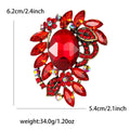 Oval Crystal Leaf Brooch with Faceted Stones for Jackets and Scarves view 7