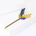 Blue And Yellow Wheat Stem Brooch Decorative Lapel Pin view 2