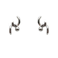 Geometric Twisted Metal Ball Stud Earrings Gold Silver view 5