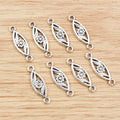 Slim Openwork Flower Connector Charms in Two Antique Finishes view 7