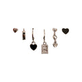 Two Mixed Earring Sets With Black Hearts Or Crystal Starbursts view 5