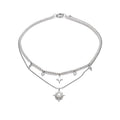 Layered Crystal Star and Pearl Necklace in Silver Tone view 5