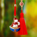 Mixed Sailboat Fish Horse Treasure Bowl and Ingot Car Hangers with Red Tassels view 2