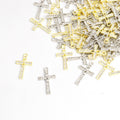 Crystal-Accented Gold Silver Cross Alloy Jewelry Charms in 2 Styles view 5
