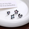 Black Star Moon Iridescent Four Pair Stud Earring Set view 2
