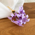Fabric Flower Gold Fork Hair Stick Pins Six Colors view 11