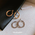 Twisted Small Hoop Earrings in Gold and Silver Tone, Two Styles view 4