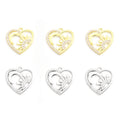 Rhinestone Sun and Moon Heart Pendant Charms in Two Finishes view 2