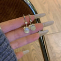 Gold and Silver Tone Cat Eye Crystal Hook Earrings view 6