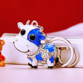 Jeweled Cow Keychains With Enamel Spots and Braided Wrist Straps view 8