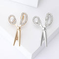 Polished Rhinestone Scissors Brooch in Two Finishes view 1