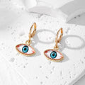 Gold Tone Realistic Eyeball Huggie Drop Earrings in Six Colors view 8