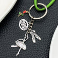 Antique Silver Ballet Dancer and Slippers Metal Keychain view 2