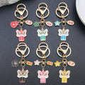 Six Color Lion Dance Flower and Message Keychains with Metal Hardware view 4