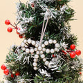 Pearl Bow Christmas Ornament Metal Hanging Tree Charm view 3