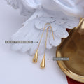 Gold Steel And Rose Gold Teardrop Hook Drop Earrings view 3