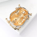 Enamel Owl Glasses Brooch Black Gold Glitter Branch Accent Pin view 3