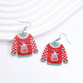 Acrylic Glitter Christmas Sweater Dangle Earrings 4 Styles view 3