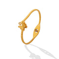 Matte Butterfly Hinge Bangle Bracelet Gold Rose Crystal view 5