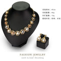 Black Silver Tone Pearl Orbit Pearl Look Metal Necklace view 2