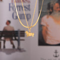 Layered Mechanical Cat Dog Pendant Necklaces Gold Snake Chain view 2