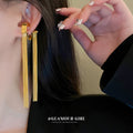 Gold-Tone Snake Chain Tassel Clip-On Earrings For Women view 3