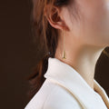 Gold Steel And Rose Gold Teardrop Hook Drop Earrings view 7