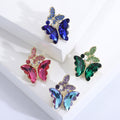 Dual Crystal Butterfly Brooch Large Faceted Wings Five Colors view 1