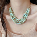 Shell Disc Multi-Strand Necklace Bracelet and Mixed Jewelry Styles view 3