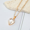 Gold Heart Crystal Hoop Earrings Pendant Necklaces Two Colors view 7