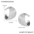 Gold Steel Twisted Multi Layer Half Hoop Earrings Titanium view 6