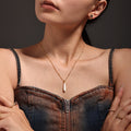 Teardrop Seashell Pendant Necklace On Beaded Cable Chain view 3