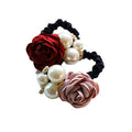 Light Purple Rose and Pearl Look Elastic Hair Tie Accessory view 5