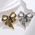 Ribbon Bow Two Designs Metal Brooch Pin 4.2 x 4.7 cm view 3