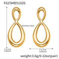 Stainless Steel Figure-Eight Drop Earrings Gold Two-Tone view 8