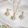 Enamel Fish Stud Earring Necklace Sets 9 Color Styles view 9