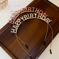 Gold Happy Birthday Rhinestone Letter Party Headband view 4