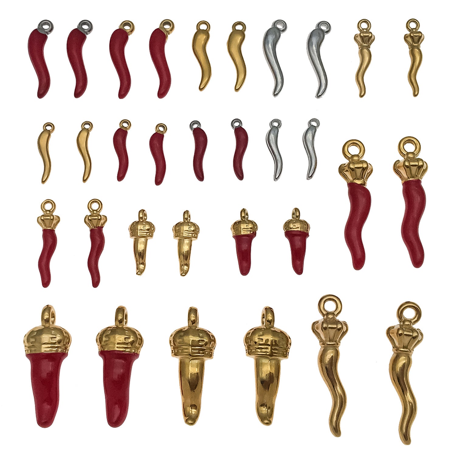 Stainless Steel Chili Pepper Charm Pendant for DIY Bracelet Necklace Keychain Making