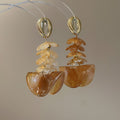 Acrylic Wave Petal Drop Earrings and Beaded Necklaces view 4