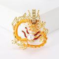 Colorful Coiled Dragon Enamel Brooch In Four Colorways view 8